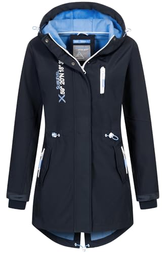 Sublevel Damen wasserabweisende Softshelljacke LSL-475 mit Kapuze Night Navy M von Sublevel
