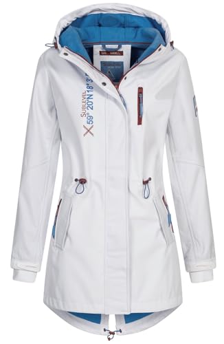 Sublevel Damen wasserabweisende Softshelljacke LSL-475 mit Kapuze White M von Sublevel