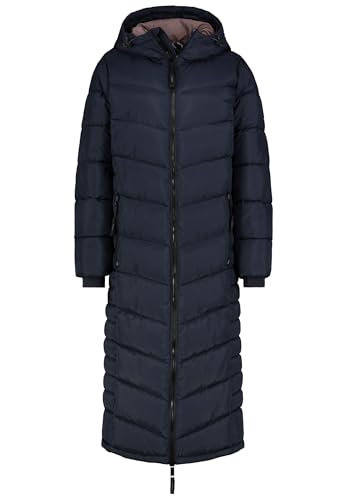 Sublevel Eleganter Langer Damen Steppmantel – Perfekt für den Winter, Mit Kapuze und Kuscheligem Komfort dark-blue XL von Sublevel