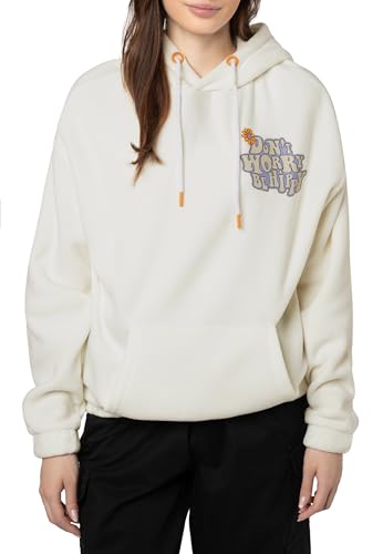 Sublevel Fleece-Hoodie Damen – Warmer Hoodie mit Trendigem Backprint und Kapuze, Komfort und Style in Einem Light-beige M von Sublevel