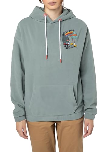 Sublevel Fleece-Hoodie Damen – Warmer Hoodie mit Trendigem Backprint und Kapuze, Komfort und Style in Einem Middle-Green M von Sublevel