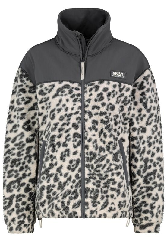 Sublevel Fleecejacke - FLEECE JACKET WITH ALLOVER PRINT - S bis M - für Damen - Größe S - schwarz/beige Sublevel Fleecejacke - FLEECE JACKET WITH ALLOVER PRINT - S bis M - für Damen - Größe S - schwarz/beige von Sublevel