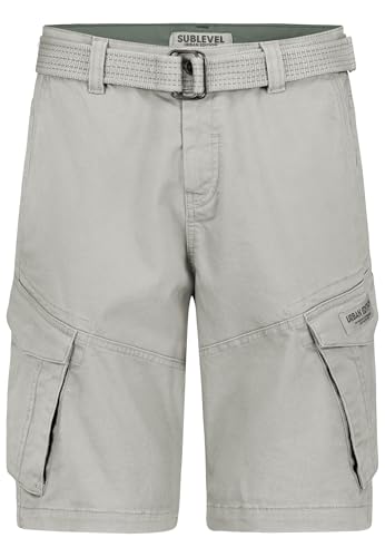 Sublevel Herren Cargo Shorts NICO Moon Grey W38 von Sublevel