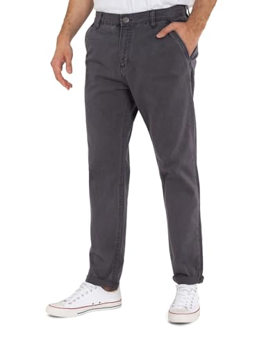 Sublevel Herren Chino Hose ASFred Stoffhose mit geradem Bein Dark Grey W32 von Sublevel