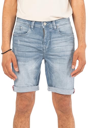 Sublevel Herren Denim Kurze Jeans Shorts im Used Look 5-Pocket Light-Blue 32 von Sublevel