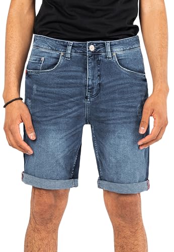 Sublevel Herren Denim Kurze Jeans Shorts im Used Look 5-Pocket Middle-Blue 30 von Sublevel