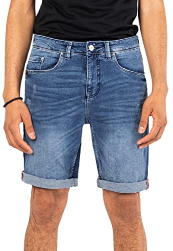 Sublevel Herren Denim Kurze Jeans Shorts im Used Look Middle-Blue 30 von Sublevel