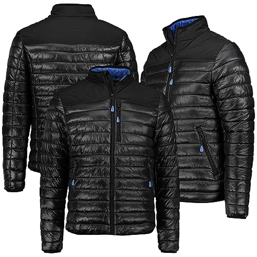 Sublevel Herren Herbst Winter Jacke Steppjacke Kapuzenjacke Stehkragen Gesteppt, Farbe:Schwarz, Größe:XL von Sublevel