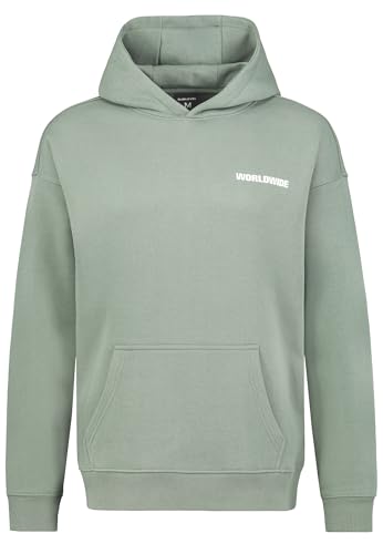Sublevel Herren Hoodie mit Schriftzug Worldwide und Kängurutasche, Farben:Hellgrün, Größe Pullover:XXL von Sublevel