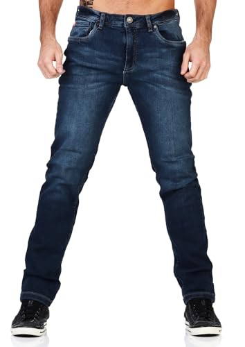 Sublevel Herren Jeans Hose ASJohn Regular LSL-472 gerades Bein Dark Blue Denim D272 W32 von Sublevel