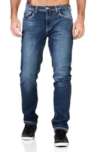 Sublevel Herren Jeans Hose ASJohn Regular LSL-472 gerades Bein Middle Blue Denim M284 W34 von Sublevel