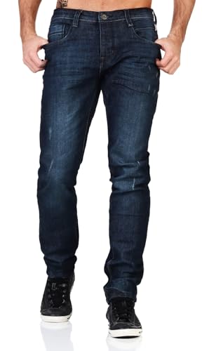 Sublevel Herren Jeans Hose ASSteve Slim LSL-474 gerades Bein Dark Blue Denim D242 W36 von Sublevel