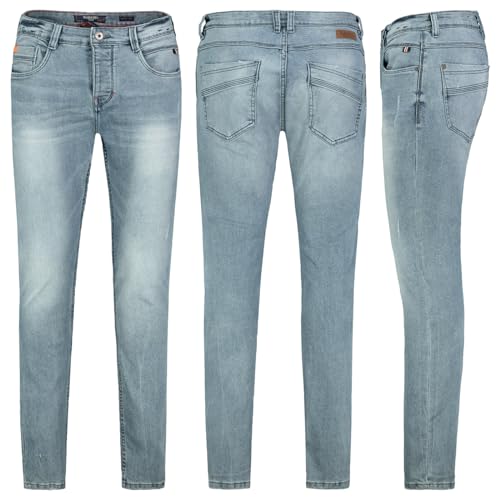 Sublevel Herren Jeans Hose Basic Stretch Jeanshose Regular Slim Denim, Hosengröße:W32, Farbe:Hell Blau von Sublevel