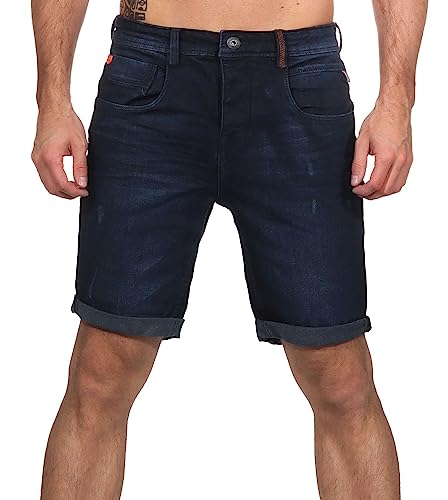 Sublevel Herren Jeans Shorts LSL-453 Bermuda mit Aufschlag Dark Blue Denim D233 W29 von Sublevel