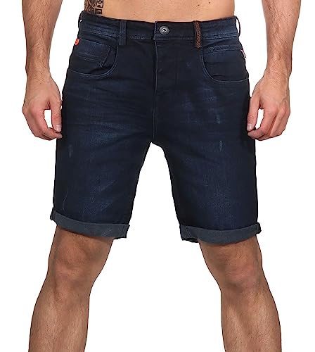 Sublevel Herren Jeans Shorts LSL-453 Bermuda mit Aufschlag Dark Blue Denim D233 W31 von Sublevel