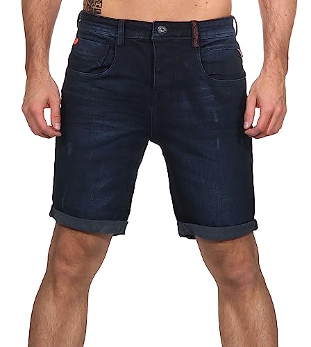 Sublevel Herren Jeans Shorts LSL-453 Bermuda mit Aufschlag Dark Blue Denim D233 W32 von Sublevel