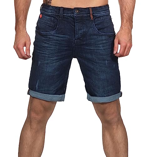 Sublevel Herren Jeans Shorts LSL-453 Bermuda mit Aufschlag Dark Blue Denim D242 W33 von Sublevel