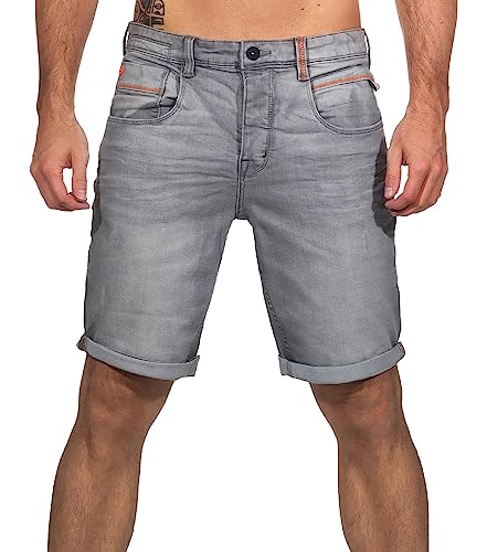 Sublevel Herren Jeans Shorts LSL-453 Bermuda mit Aufschlag Grey Denim G104 W30 von Sublevel