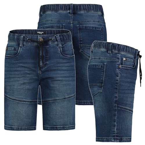 Sublevel Herren Jogging Shorts Freizeit Bermuda Kurze Hose Jeans Sweat Cargo, Hosengröße:W32, Farbe:KD84NO-Dunkelblau von Sublevel