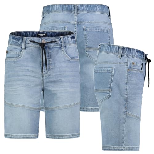 Sublevel Herren Jogging Shorts Freizeit Bermuda Kurze Hose Jeans Sweat Cargo, Hosengröße:W38, Farbe:KL114NO-HELLBLAU von Sublevel