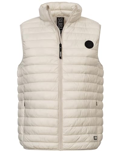 Sublevel Herren Steppweste Bodywärmer Weste Outdoor Stehkragen Herbst Frühlings, Farbe:Beige, Größe:L 50 von Sublevel