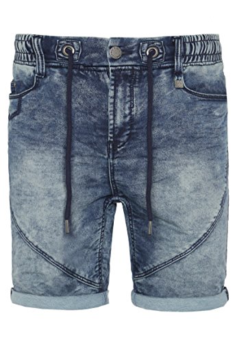 Sublevel Herren Sweat Bermuda-Shorts im Used Look & Jeansoptik | Bequeme Kurze Hose Middle-Blue 33 von Sublevel
