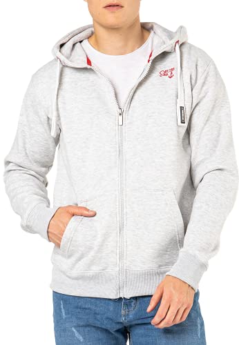 Sublevel Herren Sweatjacke mit Kapuze und Reißverschluss Light-Grey XXL von Sublevel