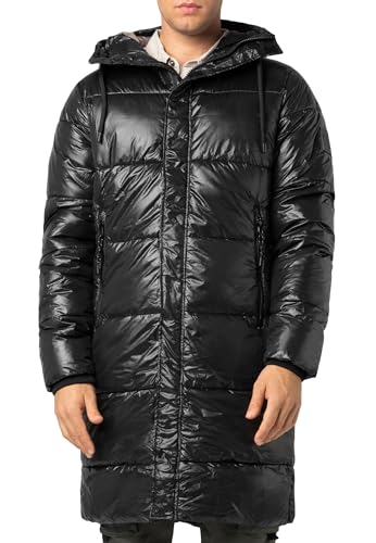 Sublevel Herren Wintermantel – Gesteppter Steppmantel mit Kapuze, extra warm black M von Sublevel