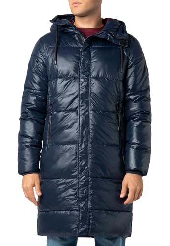 Sublevel Herren Wintermantel – Gesteppter Steppmantel mit Kapuze, extra warm dark-blue L von Sublevel