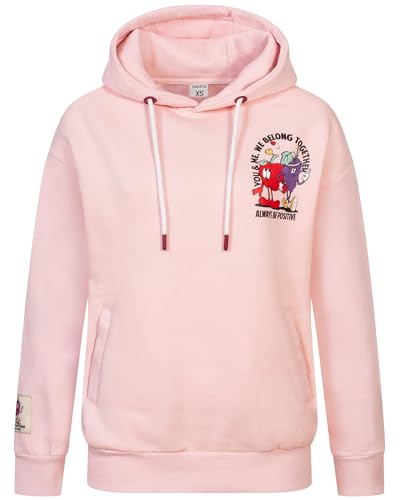 Sublevel Hoodie Sweater Kapuzenpullover Übergangs Kapuzen Sweatshirt Backprint mit Motive, Farbe:20O-Light Rose, Größe:S (36) von Sublevel