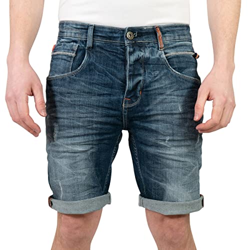 Sublevel Kurze Herren Jeans mit Stretch, Bermuda Hose, Farbe:Dunkelblau, Größe Hosen:31W von Sublevel