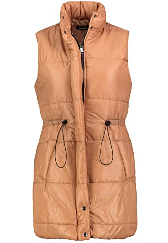 Sublevel Lange Damen Steppweste tailliert mit Stehkragen beige L von Sublevel