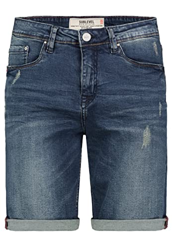 Sublevel Modische Bermuda Shorts mit Taschen und Umschlag Destroyed Look, Farben:Blau-3, Größe:34W Sublevel Modische Bermuda Shorts mit Taschen und Umschlag Destroyed Look, Farben:Blau-3, Größe:34W von Sublevel