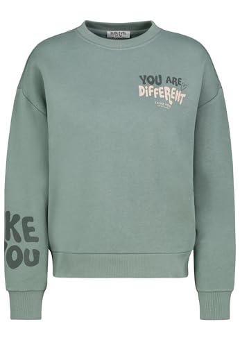 Sublevel Oversize Cropped Sweater für Frauen – Stylischer Pullover mit Backprint Middle-Green XS von Sublevel