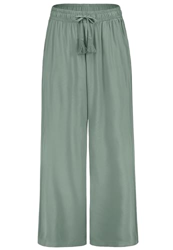 Sublevel Palazzo Damen Freizeithose mit elastischem Bund und Quasten Kordelzug, Farben:Hellgrün, Größe:XL von Sublevel
