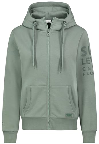 Sublevel Sweatjacke Hoodie Sweater Kapuzenpullover Übergangsjacke Frühlings, Farbe:Mineral Green., Größe:L (40) von Sublevel