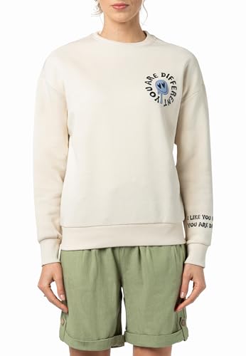 Sublevel Sweatshirt, Oversized, Langarm, mit Backprint, Bequem, Trendy, Frauen Light-beige XS von Sublevel