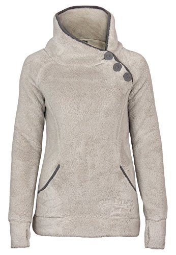 Sublevel Teddy Fleece Jacke mit Stehkragen und Daumenlöchern, Größe:M, Farbe:Light Beige von Sublevel