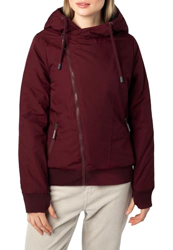Sublevel Übergangsjacke Damen – Bequeme Jacke mit Schrägem Reißverschluss für Frühjahr und Herbst Dark-red M von Sublevel