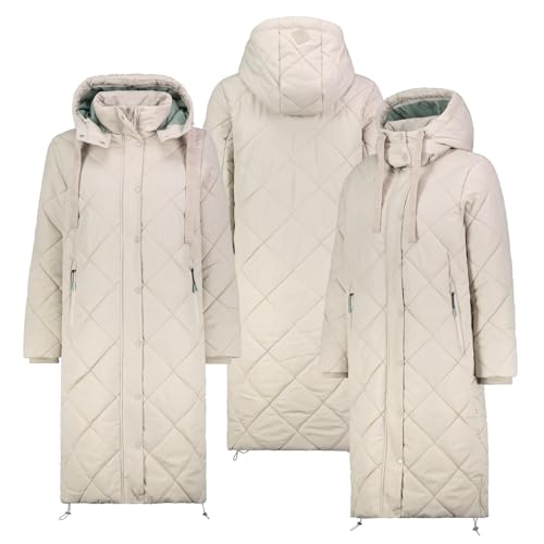 Sublevel Winter Jacke Mantel Parka Steppjacke Lange Mantel Wintermantel Steppmantel, Farbe:Beige, Größe:XXL 44 von Sublevel