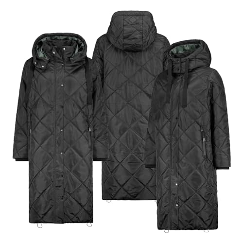 Sublevel Winter Jacke Mantel Parka Steppjacke Lange Mantel Wintermantel Steppmantel, Farbe:Schwarz, Größe:L 40 von Sublevel