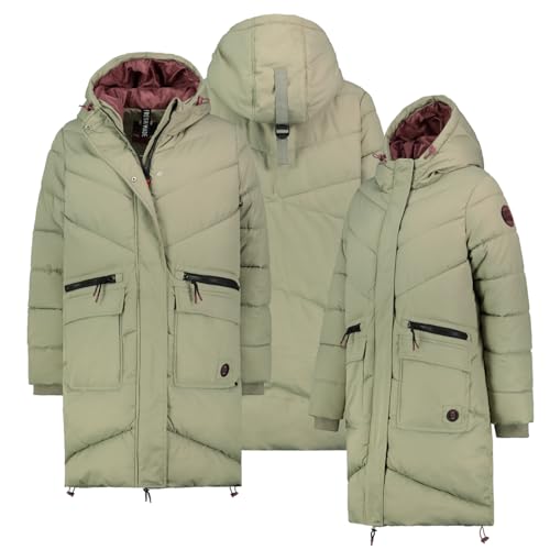 Sublevel Winter Jacke Mantel Parka Steppjacke Lange Winter Mantel Warm gesteppt, Farbe:Olive, Größe:L 40 von Sublevel