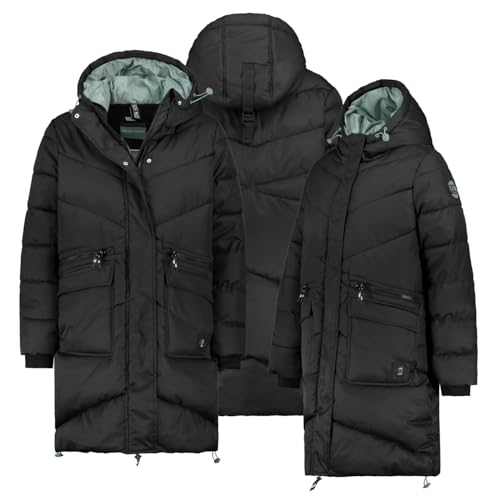 Sublevel Winter Jacke Mantel Parka Steppjacke Lange Winter Mantel Warm gesteppt, Farbe:Schwarz, Größe:L 40 von Sublevel