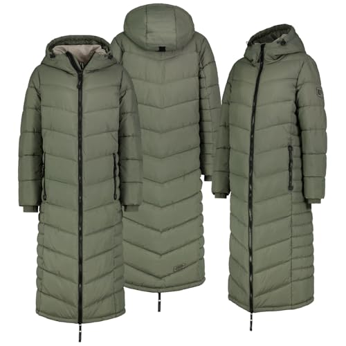Sublevel Winter Jacke Parka Steppjacke Steppmantel Wintermantel Lange Mantel Extra lang 126 cm, Farbe:Olive, Größe:L (40) von Sublevel
