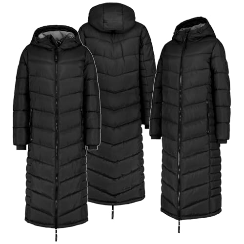Sublevel Winter Jacke Parka Steppjacke Steppmantel Wintermantel Lange Mantel Extra lang 126 cm, Farbe:Schwarz, Größe:XL (42) von Sublevel