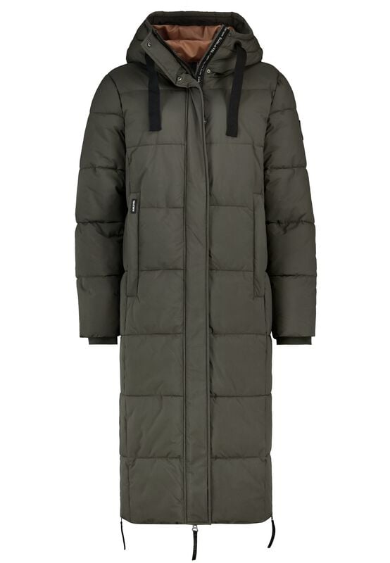 Sublevel Wintermantel - EXTRA LONG PUFFER COAT WITH ZIPPERS AT SIDE - S bis XXL - für Damen - Größe XL - grün von Sublevel