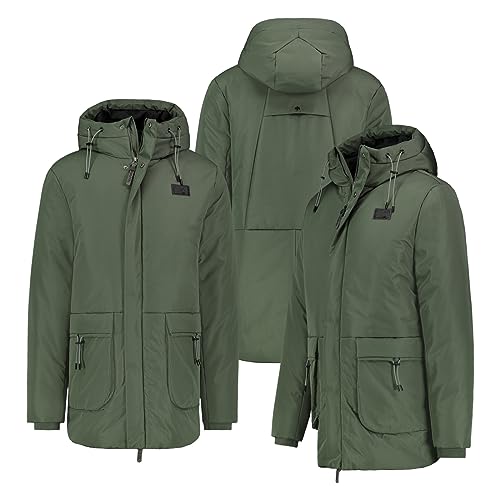 Sublevel warme Herren Winter Jacke Parka Outdoor Luxus Anorak Wintermantel leicht und sehr gut wärmend, Farbe:Olive, Größe:M von Sublevel