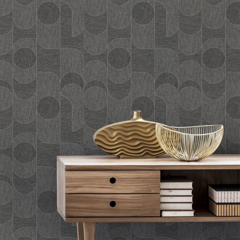 Sublime Vliestapete "GEOMETRIC GRASSCLOTH" 3D-Optik geprägt Design Tapeten von Sublime