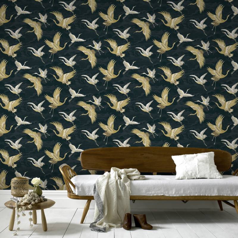 Sublime Vliestapete "KRAN PETROL" animal print geprägt Design Tapeten von Sublime