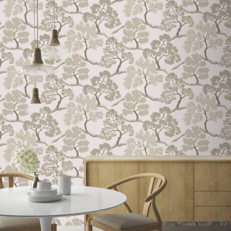 Sublime Vliestapete "TREES NATURAL GOLD" floral geprägt Design Tapeten von Sublime